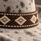 The Appaloosa by mianbrea™ — Premium Spotted Wool Felt Cowboy Hat, Southwestern Diamond Band & Horseshoe Buckle