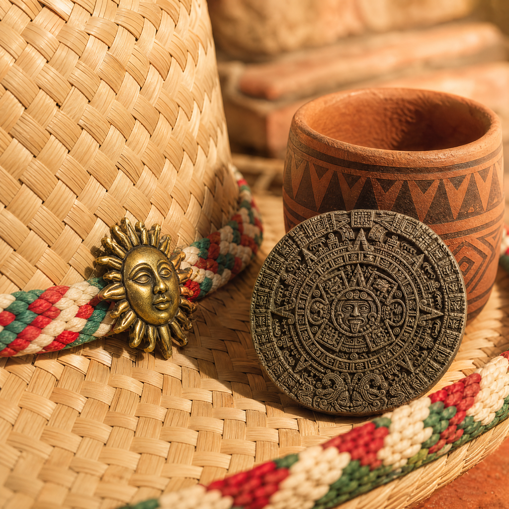 The Sol by mianbrea™ — Premium Natural Palm Leaf Straw Cowboy Hat, Mexican Tricolor Band & Sun Concho