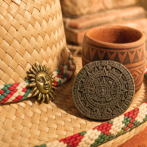 The Sol by mianbrea™ — Premium Natural Palm Leaf Straw Cowboy Hat, Mexican Tricolor Band & Sun Concho