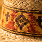 The Sundance by mianbrea™ — Premium Natural Straw Cowboy Hat, Navajo Woven Band & Turquoise Bead Accent