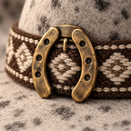 The Appaloosa by mianbrea™ — Premium Spotted Wool Felt Cowboy Hat, Southwestern Diamond Band & Horseshoe Buckle