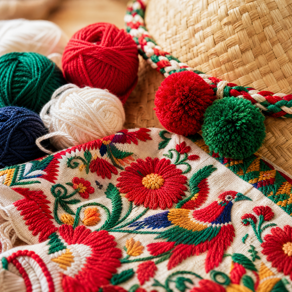 The Sol by mianbrea™ — Premium Natural Palm Leaf Straw Cowboy Hat, Mexican Tricolor Band & Sun Concho
