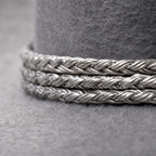 The Celestial by mianbrea™ — Premium Grey Wool Felt Cowboy Hat, Silver Constellation Crown & Turquoise Chain Band