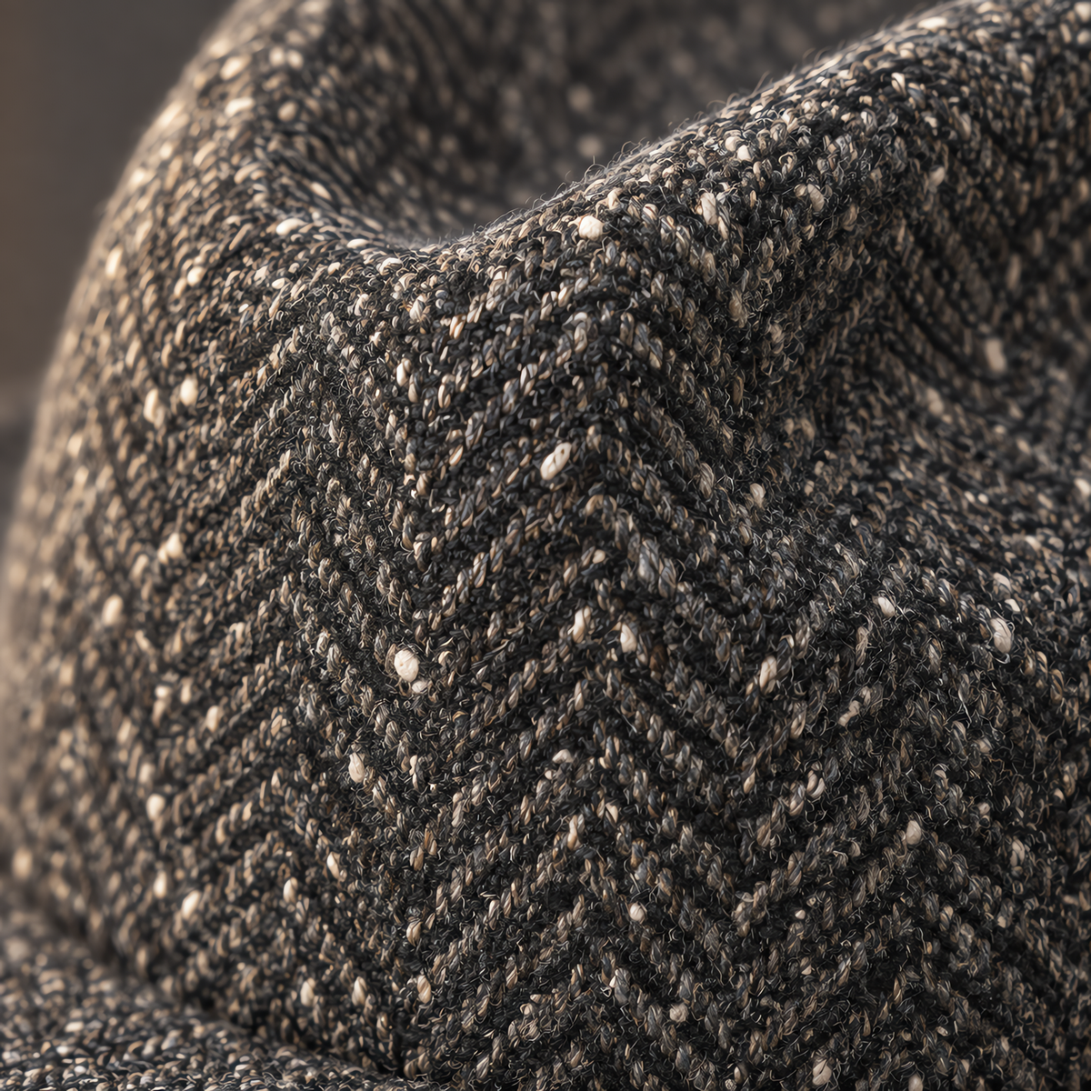 The Highlander by mianbrea™ — Premium Charcoal Herringbone Tweed Cowboy Hat, Tartan Band & Antler Toggle